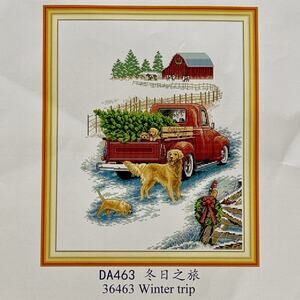 Joy Sunday Cross Stitch Kit 36463 Winter Trip Pre-printed Fabric Arts & Crafts